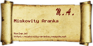 Miskovity Aranka névjegykártya